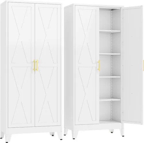 Vista 52 de GAIOUS Gabinete de despensa de 75.2 pulgadas de alto, gabinete de Blanco