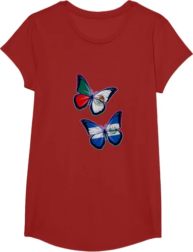 Vista 37 de Raíces biculturales de El Salvador y México. Versión mariposa Camiseta, Negro