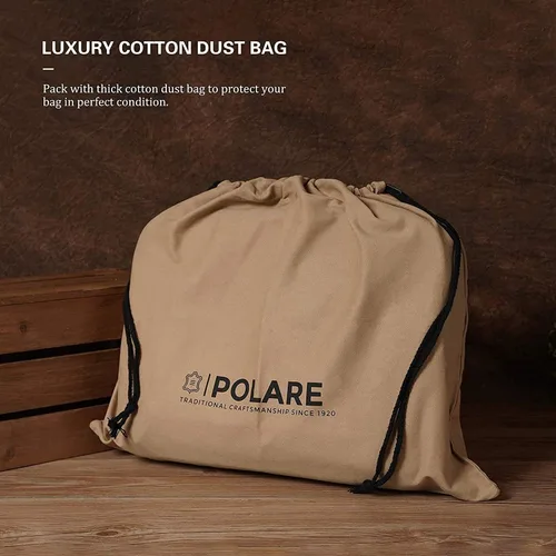 Vista 8 de Polare - Mochila vintage de cuero de grano completo para hombre y mujer