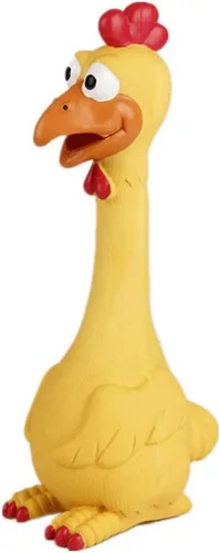 Vista 2 de Juguetes de goma con forma de pollo chirriantes al estilo Tamu para mascotas pequeñas, medianas o grandes, juego de buscar, reduce la ansiedad por