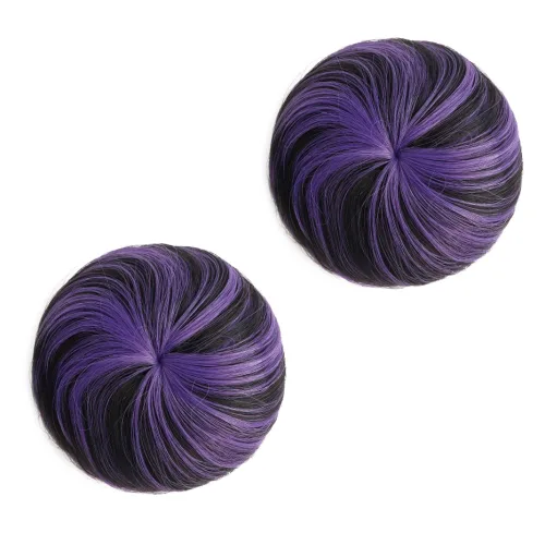 Vista 16 de 2 extensiones de moño de cabello, accesorio de peluca, extensiones de cabello rizado y ondulado, extensiones de cabello recogido, extensión de moño