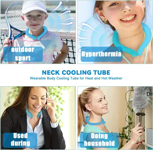 Vista 4 de Tubo de enfriamiento para el cuello, anillo de enfriamiento para el cuello, envolturas de enfriamiento reutilizables para el calor del verano, al