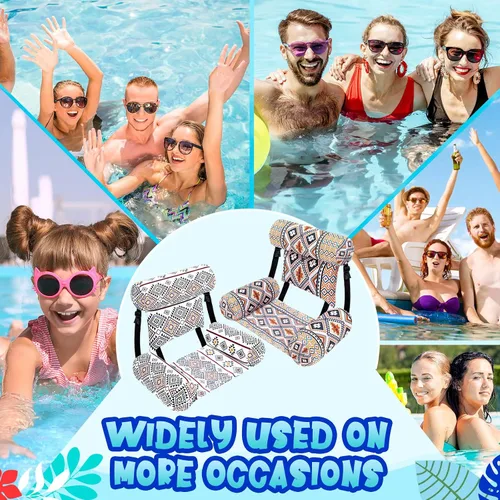 Vista 6 de Threehoney Paquete de 2 flotadores grandes para sillas de piscina para adultos, silla inflable de verano, silla flotante de agua, hamaca flotante