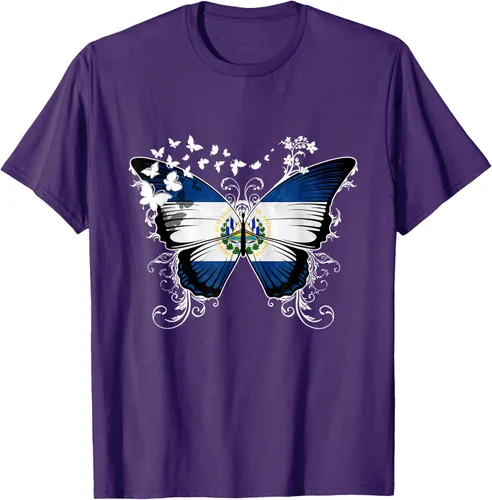 Vista 68 de Camiseta Salvadoreña Bandera El Salvador, Negro