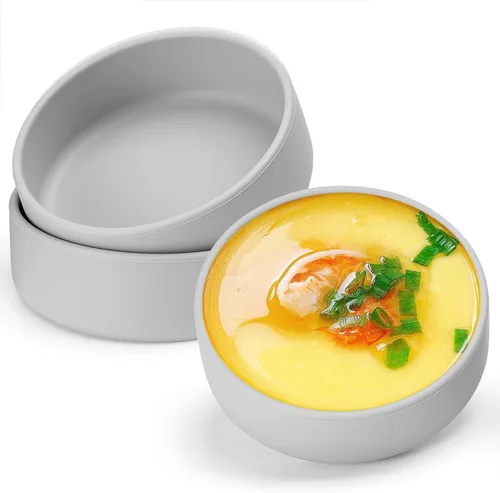 Vista 23 de Sartén para huevos con tapa, paquete de 3 moldes cuadrados de silicona para huevos, recipiente cuadrado antiadherente de 3 pulgadas para huevos