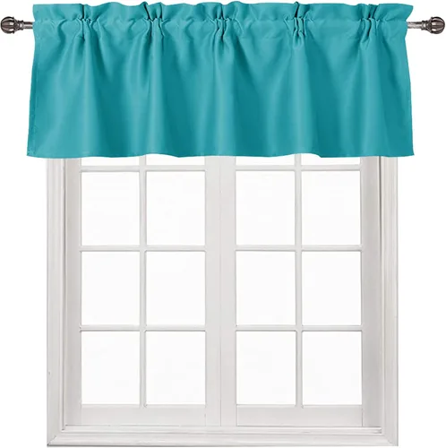 Vista 85 de DWCN Cenefa para ventana de cocina, con bolsillo para barra, para ventana, sala de estar/sótano, 36 x 16 pulgadas de largo, 1 panel, beige