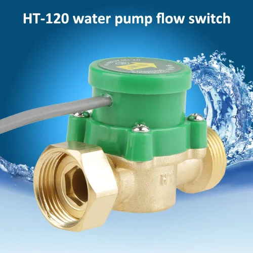 Vista 3 de Hilitand Interruptor del sensor de flujo de agua HT-120 AC 220V G3/4"-3/4" Interruptor del sensor de flujo de la bomba de agua del hilo