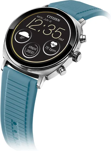Vista 2 de Citizen CZ Smart PQ2 - Reloj inteligente unisex de 1.614 in con aplicación YouQ con IBM Watson® AI y NASA Research, Wear OS por Google, recursos Azul