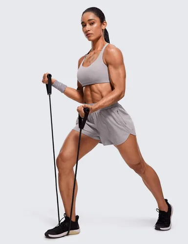 Vista 3 de CRZ YOGA Sujetador deportivo con tirantes para mujer, brasier con tirantes cruzados y acolchado de soporte medio, brasier sexy para yoga