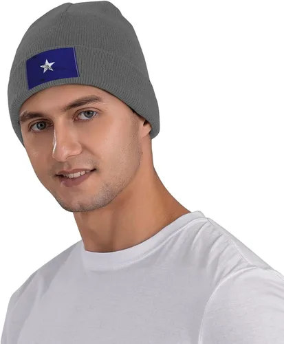 Vista 5 de LIICHEES Bonnie Blue Flag Texture Effect Beanie Hat for Men Women Warm Cozy Knit Skull Cap Acrylic Winter Hats