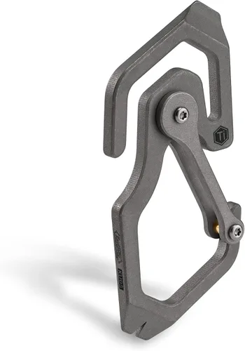 Vista 12 de KeyUnity Herramienta de llavero de mosquetón de titanio, 3 funciones en 1 multiherramienta para transporte diario (KU06BK)
