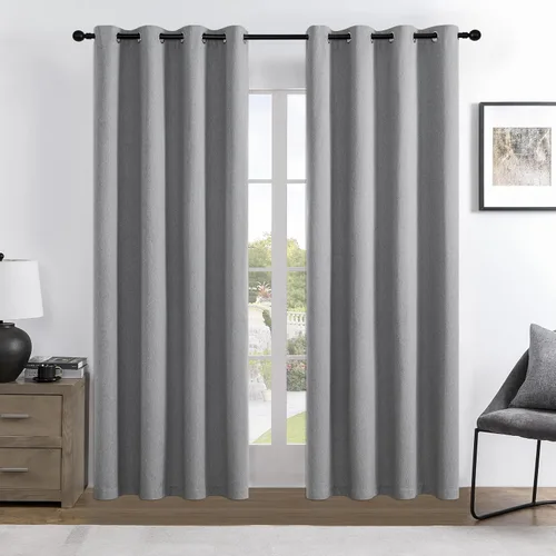 Vista 70 de Joydeco - Juego de 2 paneles de cortinas opacas de 63 pulgadas, 2 cortinas largas con aislamiento térmico burg, cortinas de oscurecimiento