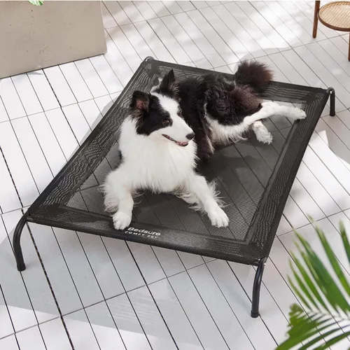 Vista 7 de Bedsure Cama para perros de enfriamiento elevada para exteriores, perro de Negro
