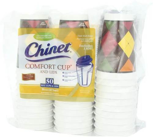 Vista 8 de Chinet Taza Comfort Cup de 16 onzas, 50 tazas y tapas (colores surtidos)