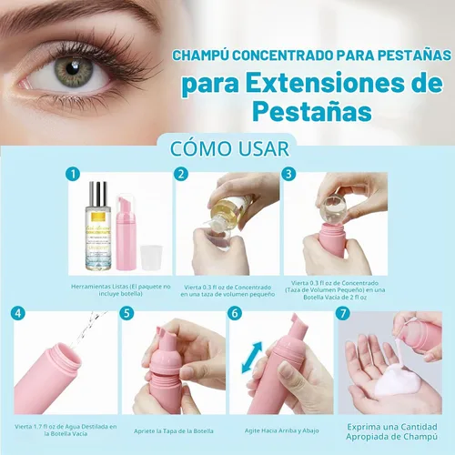 Vista 6 de 4.06 onzas líquidas de champú concentrado para extensiones de pestañas, limpiador de pestañas, concentrado de extensiones de pestañas, concentrado