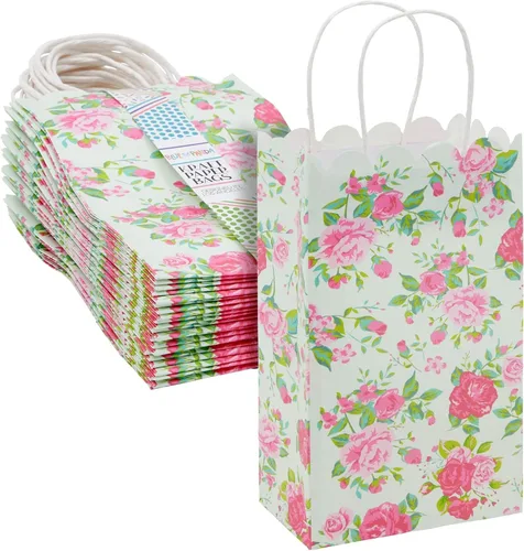 Vista 10 de BLUE PANDA Bolsas de regalo – 9 x 5 x 3 pulgadas, paquete de 25, color azul, bolsas de recuerdo de fiesta con asas para dulces y golosinas