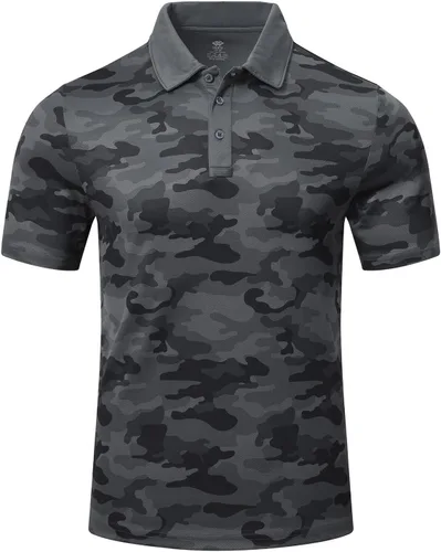 Vista 2 de MoFiz Conjunto deportivo de verano para hombre, conjunto casual de ajuste seco, manga corta, polo, corto, 2 piezas, tallas S-3XL