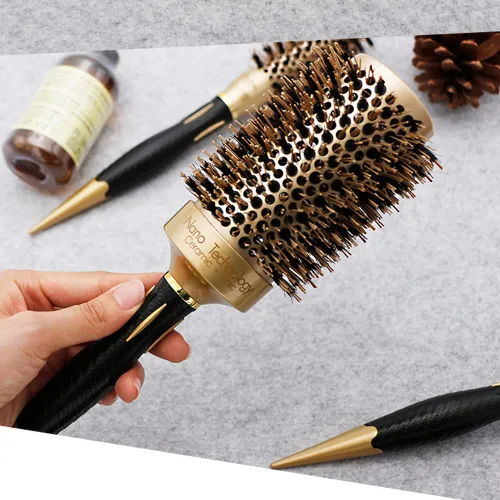 Vista 3 de Juego de cepillos redondos para secar con soplado, cepillos profesionales para peinar el cabello de las mujeres, cepillos térmicos duraderos