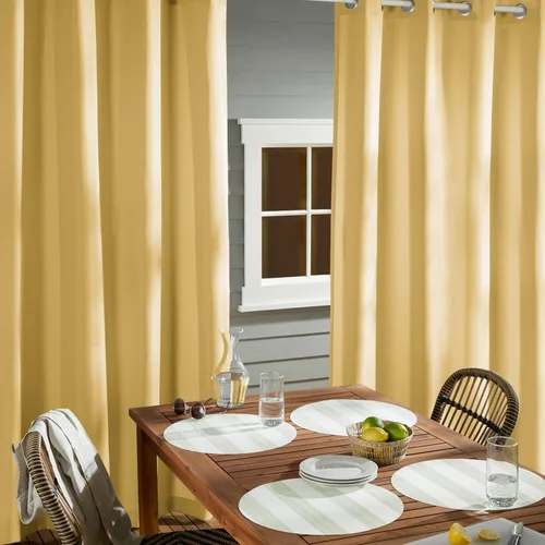 Vista 163 de TOWN & COUNTRY BASICS Cabana Cortinas Sólidas de Peso Pesado para Interiores y Exteriores, Opacidad de Filtrado de Luz con Parte Superior de Ojales