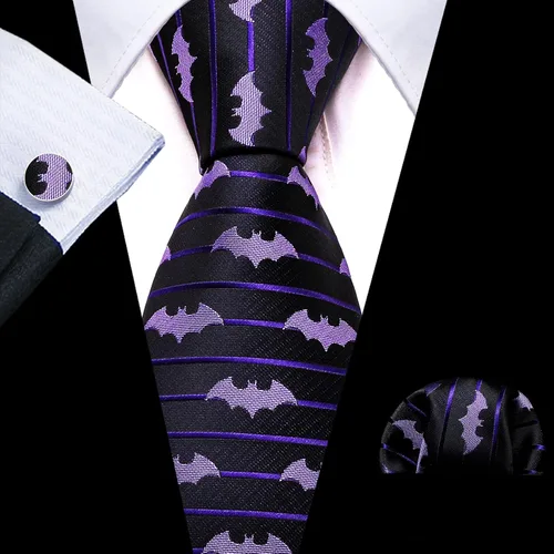 Vista 3 de Barry.Wang Corbatas Divertidas de Animales para Hombres Pañuelo de Diseñador Gemelos TEJIDAS Corbata Casual Conjunto Festival