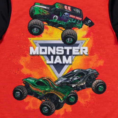 Vista 6 de Monster Jam Trucks Grave Digger SizeRangeDescription1 Camisas de pijama y pantalones cortos de pijama TallaDescription1