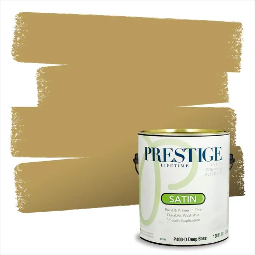 Vista 216 de PRESTIGE Pinturas de pintura exterior e imprimación en uno, 1 galón, plano, combinación comparable de Benjamin Moore* Manzanilla*