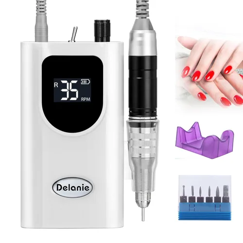 Vista 9 de Delanie Taladro de uñas eléctrico profesional 35000 RPM para uñas de gel Oro rosa
