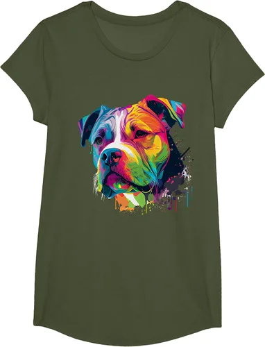 Vista 75 de Colorful American Bulldog American Bully Men Women T-Shirt Asphalt Grey