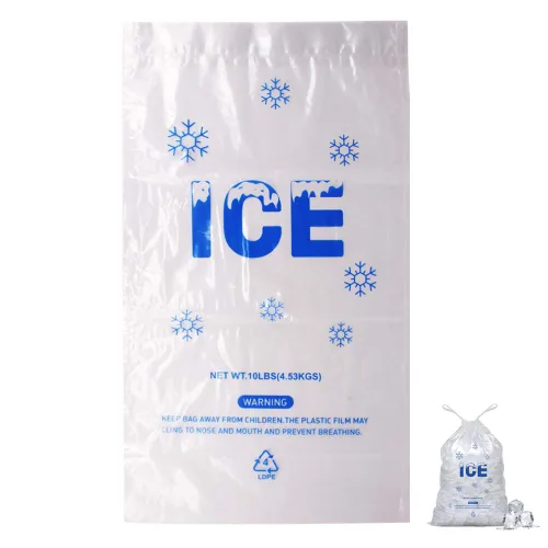 Vista 14 de 200 UNIDADES Bolsas de Hielo de Plástico con Cordón de 3 lb. 9 x 15.5 Pulgadas Bolsas de Hielo de Plástico Resistentes con Cordón de Plástico