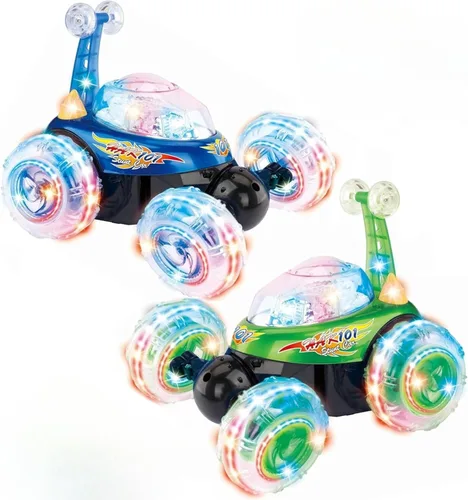 Vista 8 de Coche acrobático multifunción recargable Invincible Tornado Twister de Haktoys HAK101, con luces LED y música
