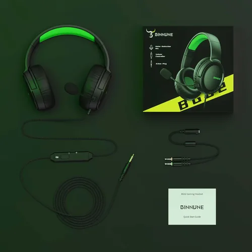 Vista 7 de BINNUNE Gaming Headset with Mic for PS4 PS5 Xbox Series X S Xbox 1 PC NS, Wired Gaming Headphones with Microphone for PS 4 5 Xbox1