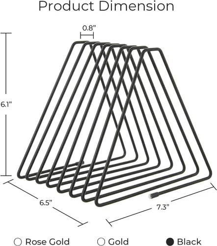 Vista 5 de Y YOMA 1 paquete de estantes negros para carpetas de archivos triangulares, organizador de archivos de metal para escritorio, organizador