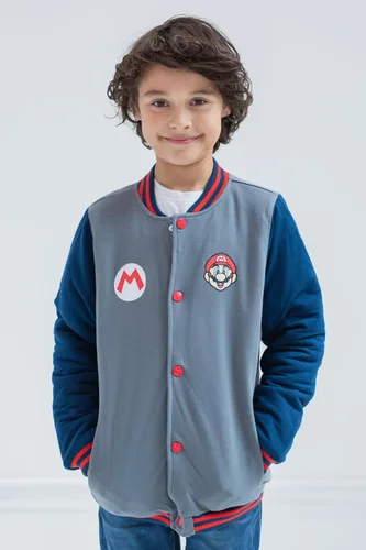 Vista 2 de Super Mario Nintendo Mario Luigi Varsity Bomber - Chaqueta para niños pequeños a grandes