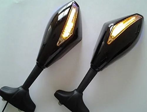 Vista 3 de HONGK - Espejo LED azul compatible con Yamaha Fzr Yzf Fz1 Fazer Fjr1300 Ninja Zx10R Zx-12R Er-6F [B01BN0L0SG]