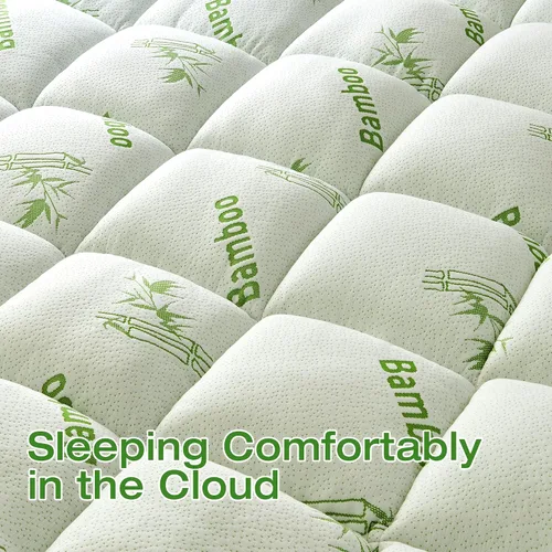 Vista 8 de Mattress Topper Queen Size Viscose Derived from Bamboo, Thick Soft Pillow Top Mattress Pad Cover for Back Pain, Mattress Protector with 8-21 Inch