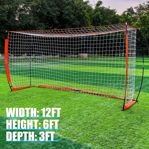 Vista 2 de Portería de fútbol para patio trasero Red portátil plegable de metal Fácil instalación Red portátil para todas las edades 1 par