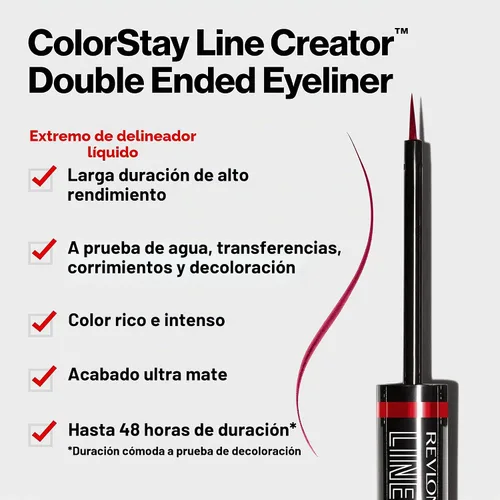 Vista 4 de REVLON Delineador líquido y lápiz Kohl ahumado, maquillaje de ojos ColorStay Line Creator, impermeable y resistente a la transferencia, opaca, 0.004