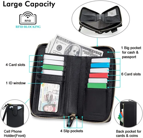 Vista 3 de Peacocktion - Bolso pequeño para teléfono celular, para mujeres, minibolso de hombro ligero para cruzarse por el cuello, con ranuras para tarjetas