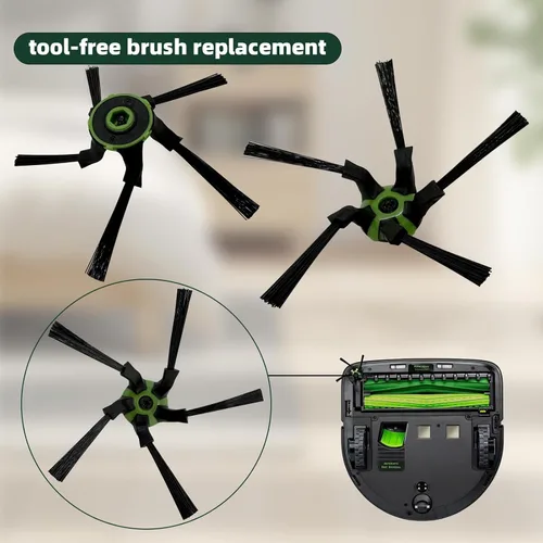 Vista 5 de Paquete de 8 cepillos de repuesto para iRobot Roomba S9 (9150) S9+ S9 Plus (9550) cepillos de barrido de bordes, piezas de cepillo lateral