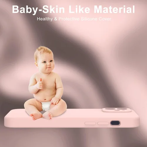 Vista 6 de DEENAKIN Funda de silicona compatible con iPhone 12 con protector de pantalla, mejora la protección de la cámara, funda protectora suave y flexible