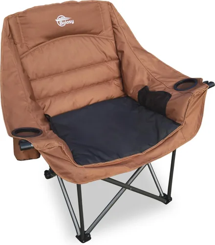 Vista 8 de Bolosy Paquete de 2 Sillas de Camping de Gran Tamaño para Adultos de Servicio Pesado Sillas Plegables para Exteriores Acolchadas Sillas de Césped