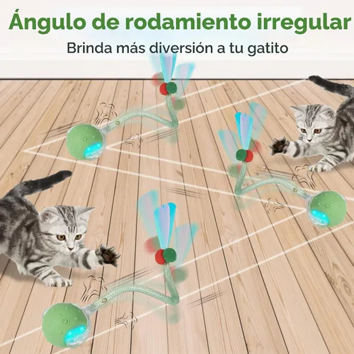 Vista 2 de Pelota interactiva para gatos, juguete móvil automático