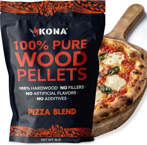 Vista 9 de Kona Pizza Blend - Gránulos de madera para ahumar, 100% madera dura natural, rico sabor ahumado, ideal para hornos de pizza, ahumadores y tubos