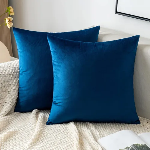 Vista 29 de EMEMA - Paquete de 2 fundas de almohada de terciopelo decorativas, fundas de cojín cuadradas suaves y sólidas para sofá, dormitorio, silla, Verde