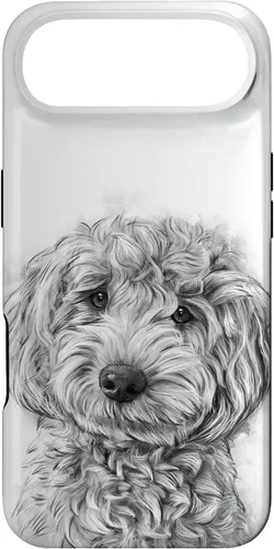 Vista 27 de iPhone 12/12 Pro Golden Doodle Retrato lindo perro ilustración caso de regalo