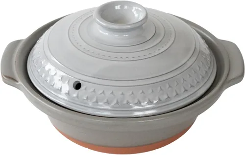Vista 13 de Banko Ware 32781 Clear AKARI Earthenware Pot No. 8 for 2-3 People, M, 59.1 fl oz (1,500 ml), Microwave Oven, Direct Fire, Brown, Made in Japan