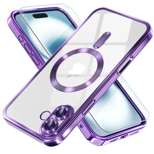 Vista 67 de Misea Funda magnética para iPhone 14 compatible con MagSafe [nunca amarillenta] [protección contra caídas de grado militar] protector completo