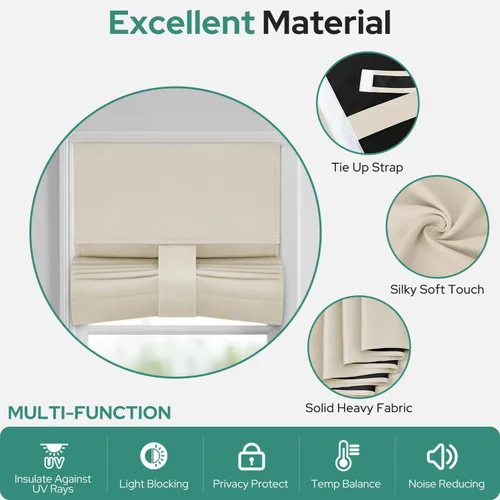 Vista 7 de HOMEIDEAS Cortinas 100% Opacas para Luces Laterales de Puerta Principal, Cubierta de Ventana de Puerta de Aula, Persianas de Privacidad