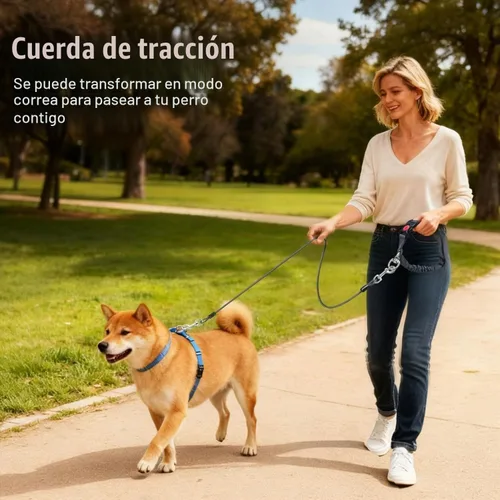 Vista 6 de Idepet Cinturón de seguridad para perro para coche de acero inoxidable 3 en 1 cinturón de seguridad para perro, color negro