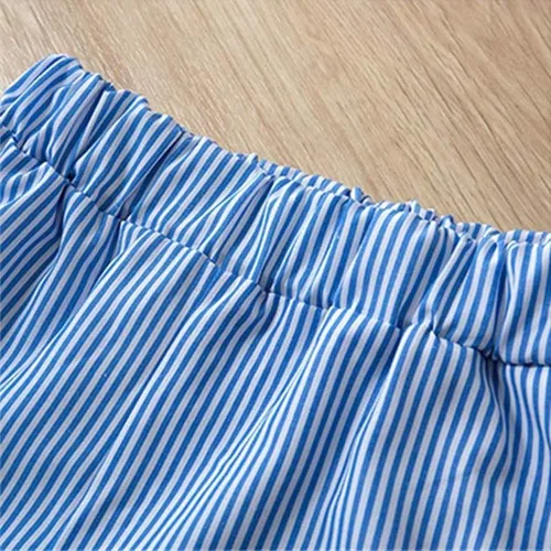 Vista 5 de Hipea Ropa de verano para bebés y niñas pequeñas, con volantes, camisola de lunares y pantalones cortos casuales, ropa para niñas recién nacidas